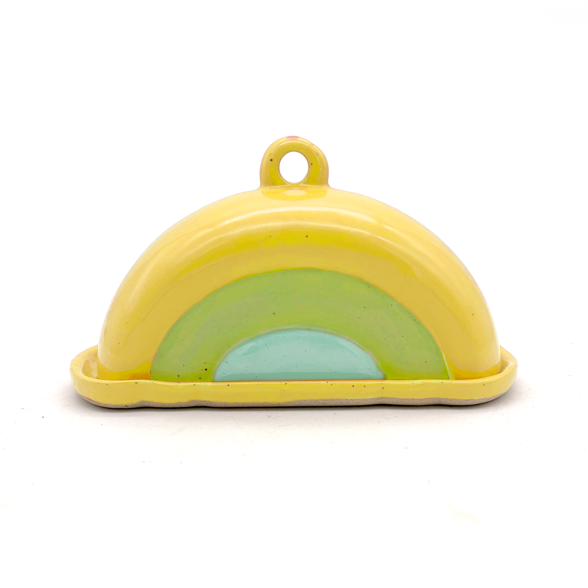 Rainbow Butter Dish in Yellow