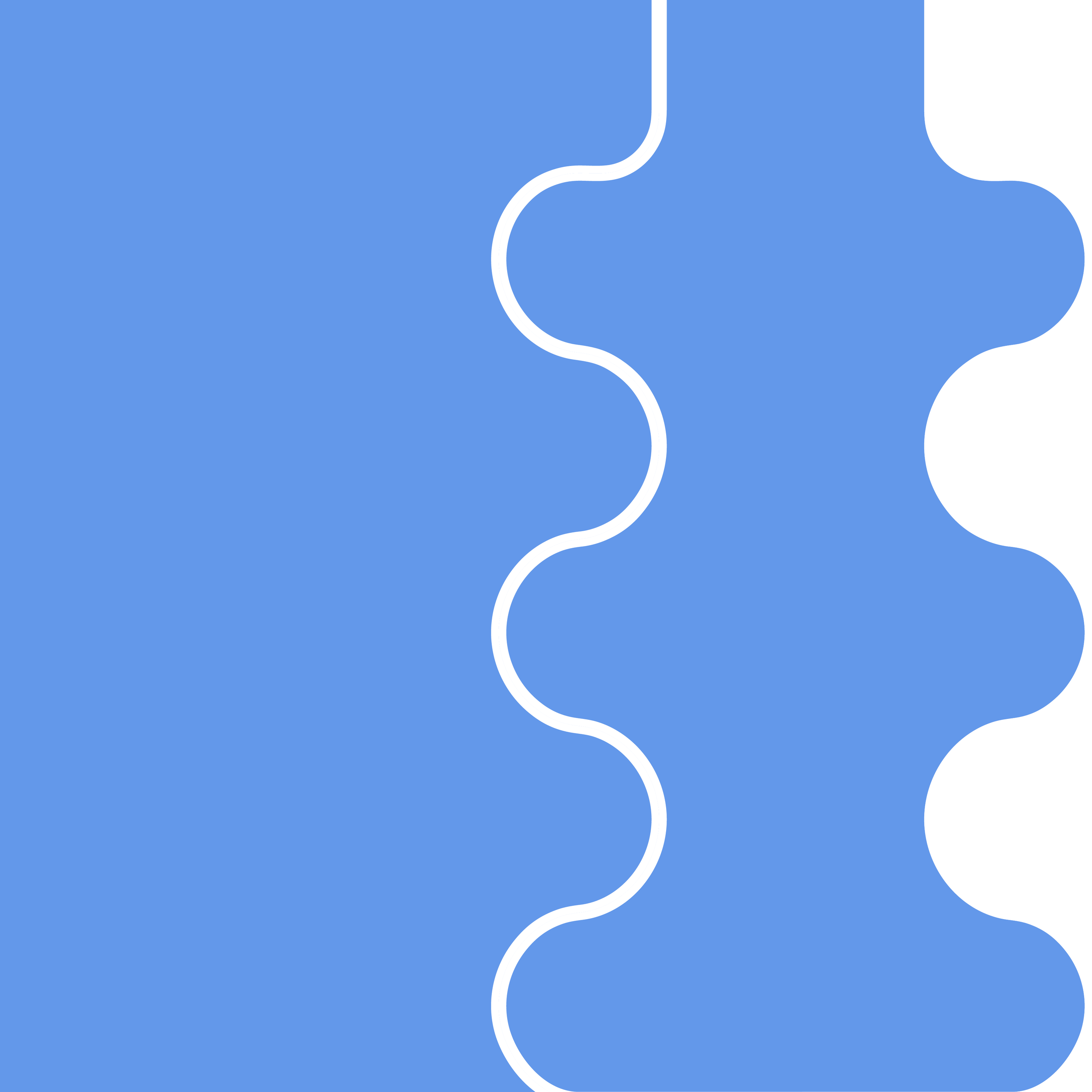 Close-up of a blue puzzle piece with a white outline and a black puzzle piece in the background.