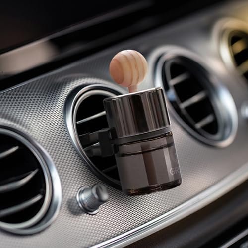 K-Scents Grasse Vent Clip Diffuser attached to a car vent, delivering a refreshing and floral fragrance with premium all-natural essential oils