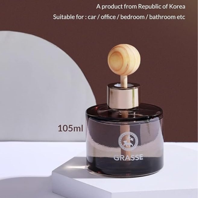 K-Scents Apple Cider Grasse Diffuser with a 105 ml bottle, offering a premium all-natural essential oil blend for a warm and comforting scent