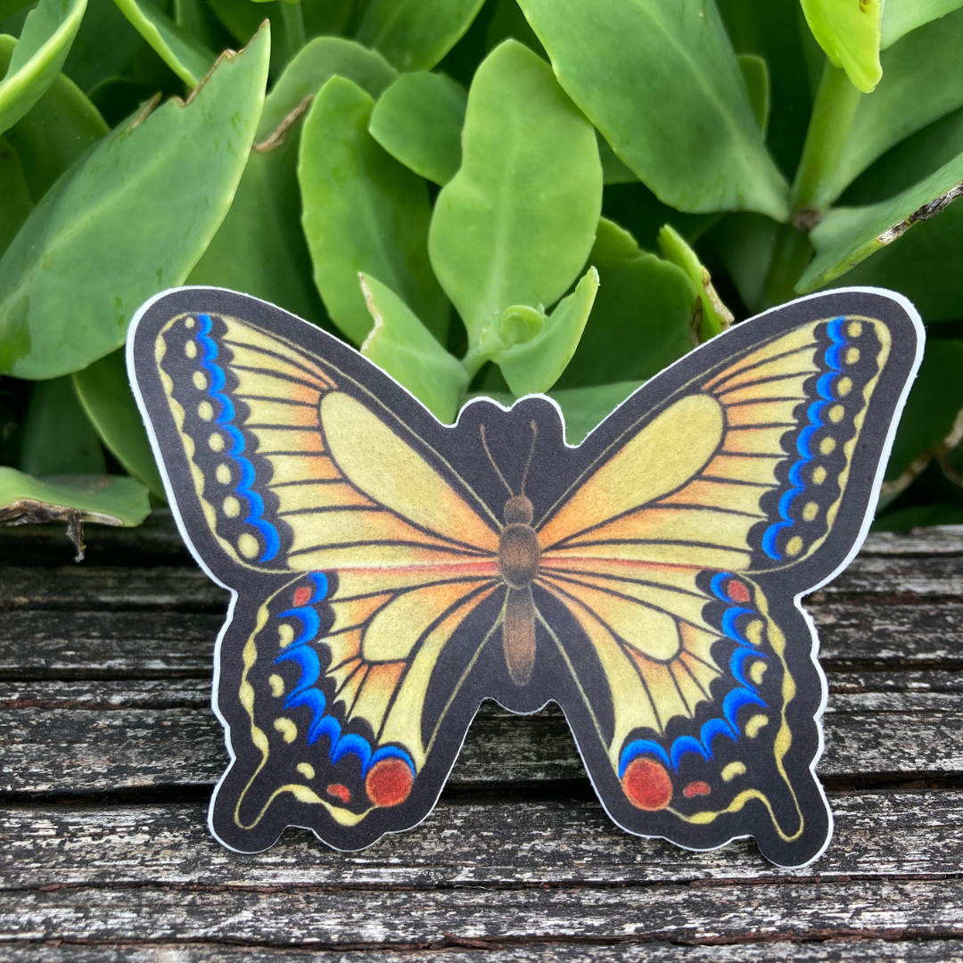 Yellow Butterfly Sticker