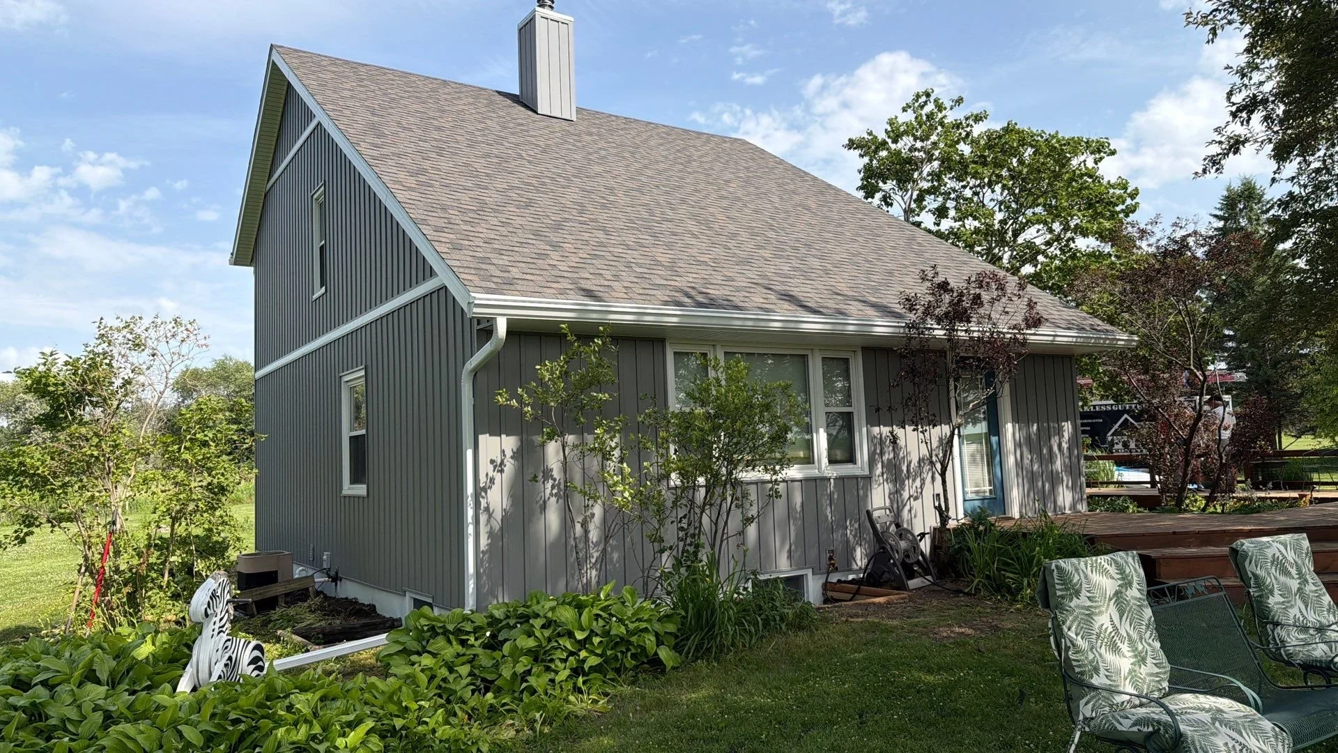 Board and batten siding on whole house