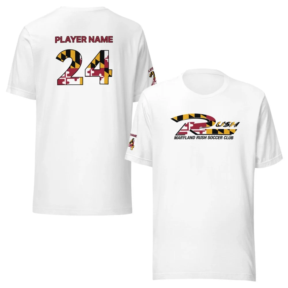 Maryland Rush Custom Bella Canvas Unisex t-shirt - MD Flag (White)