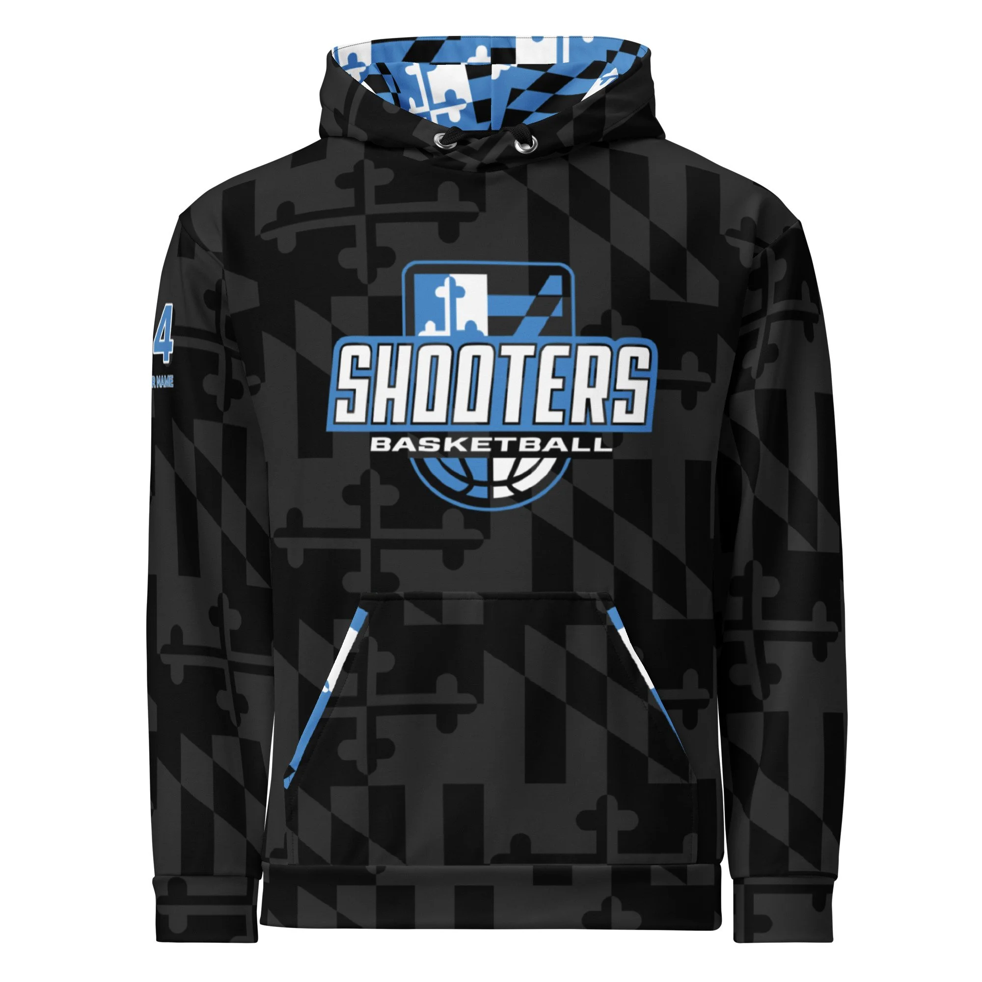 Custom Shooters All Over Unisex Hoodie - Name on Bottom
