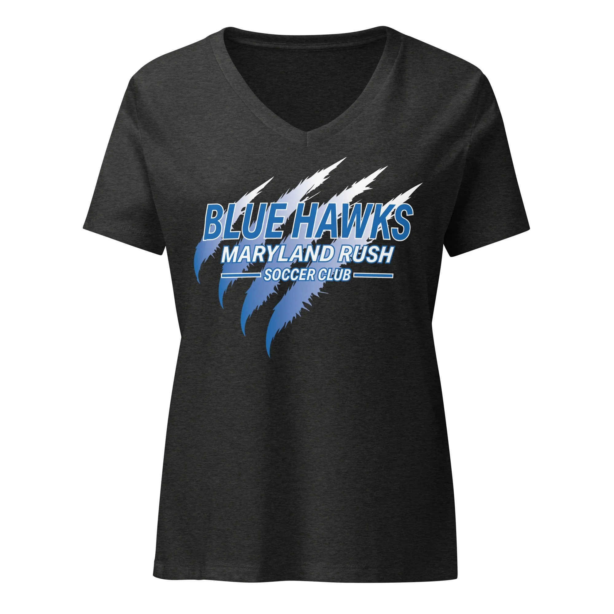 Maryland Rush Blue Hawks Women’s relaxed v-neck t-shirt_Claw