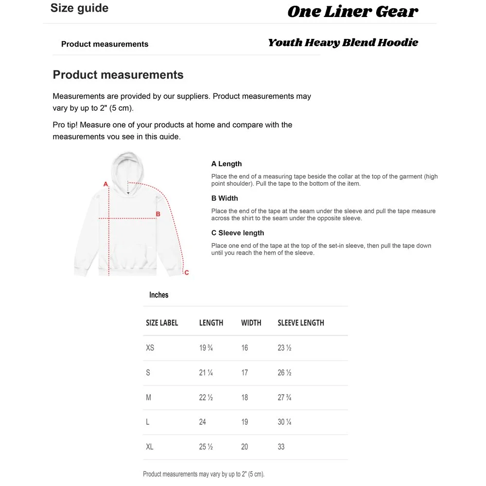 Size Guide - Youth Heavy Blend Hoodie - One Liner Gear v1 - web.jpg