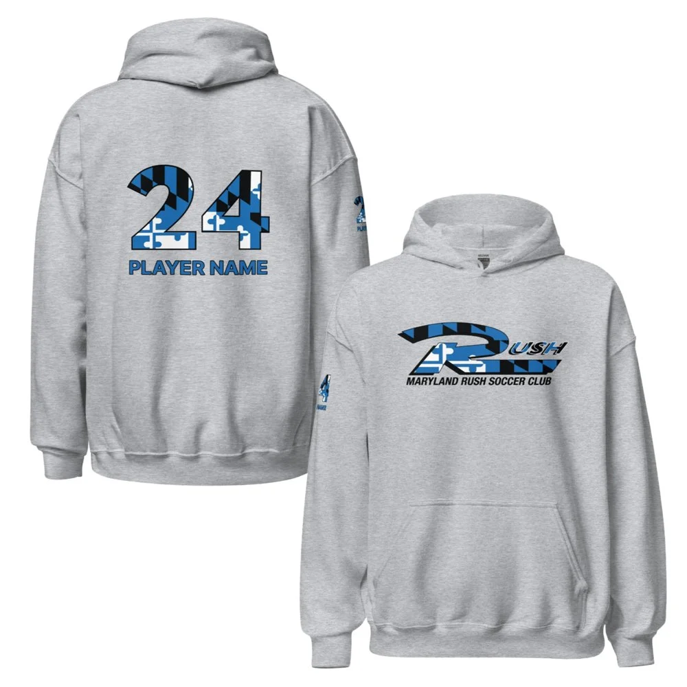 Maryland Rush Custom Gildan Unisex Hoodie - Blue Flag (Grey)
