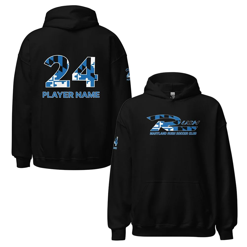 Maryland Rush Custom Gildan Unisex Hoodie - Blue Flag (Black)
