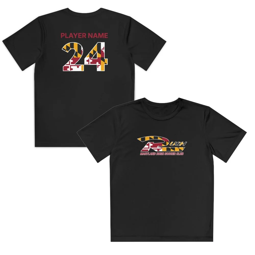 Maryland Rush Custom Moisture Wicking Sport-Tek Youth T-Shirt - MD Flag