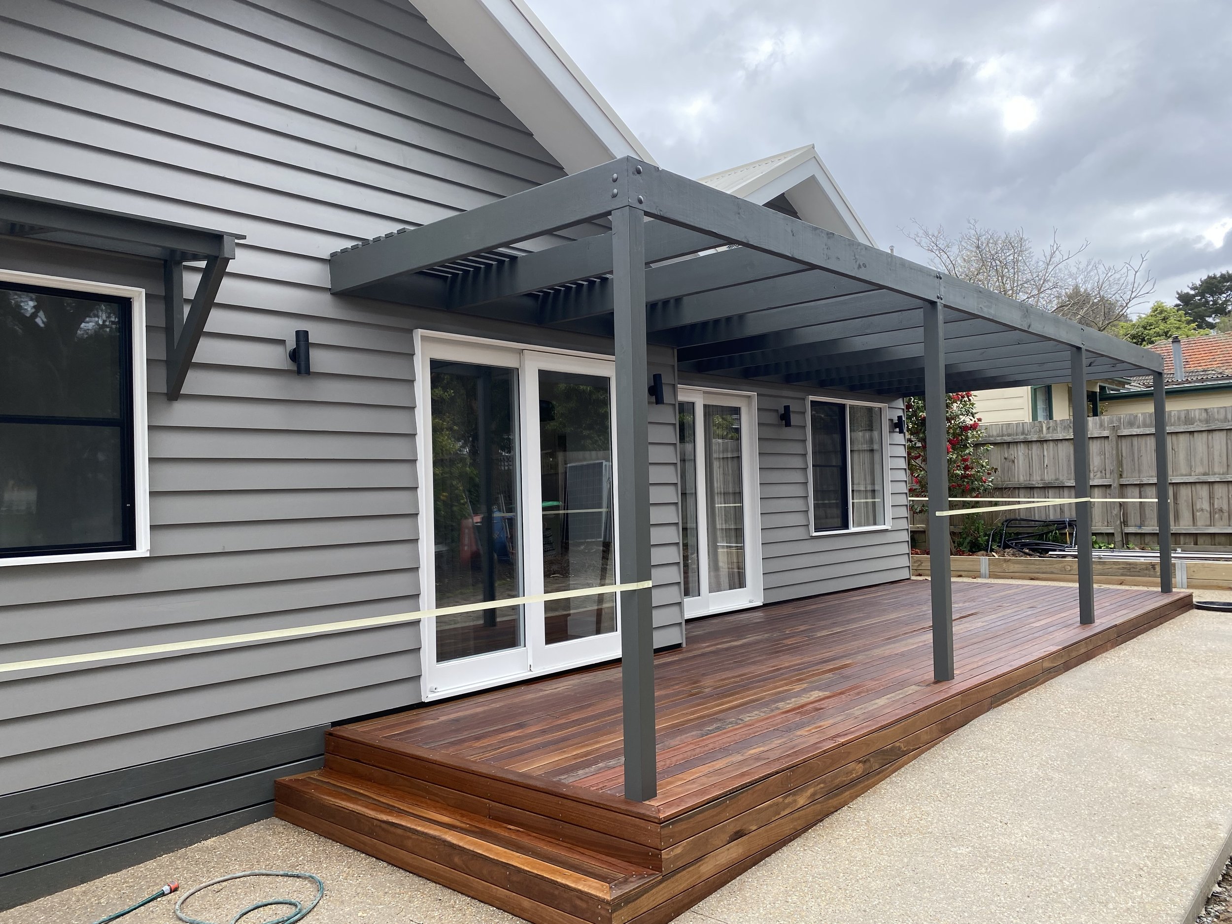 Spotted gum deck and pergola completion
