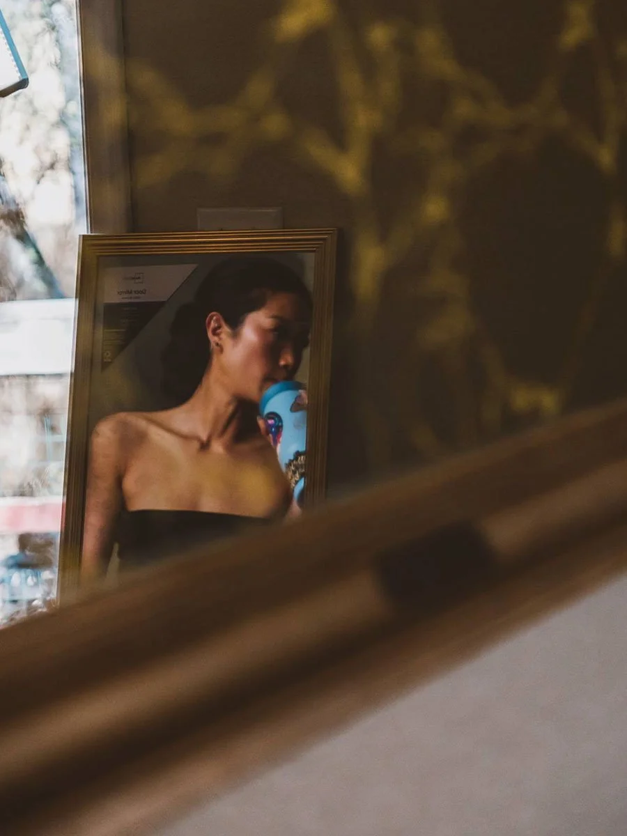 Reflection of Bride in the mirror getting ready in a private house