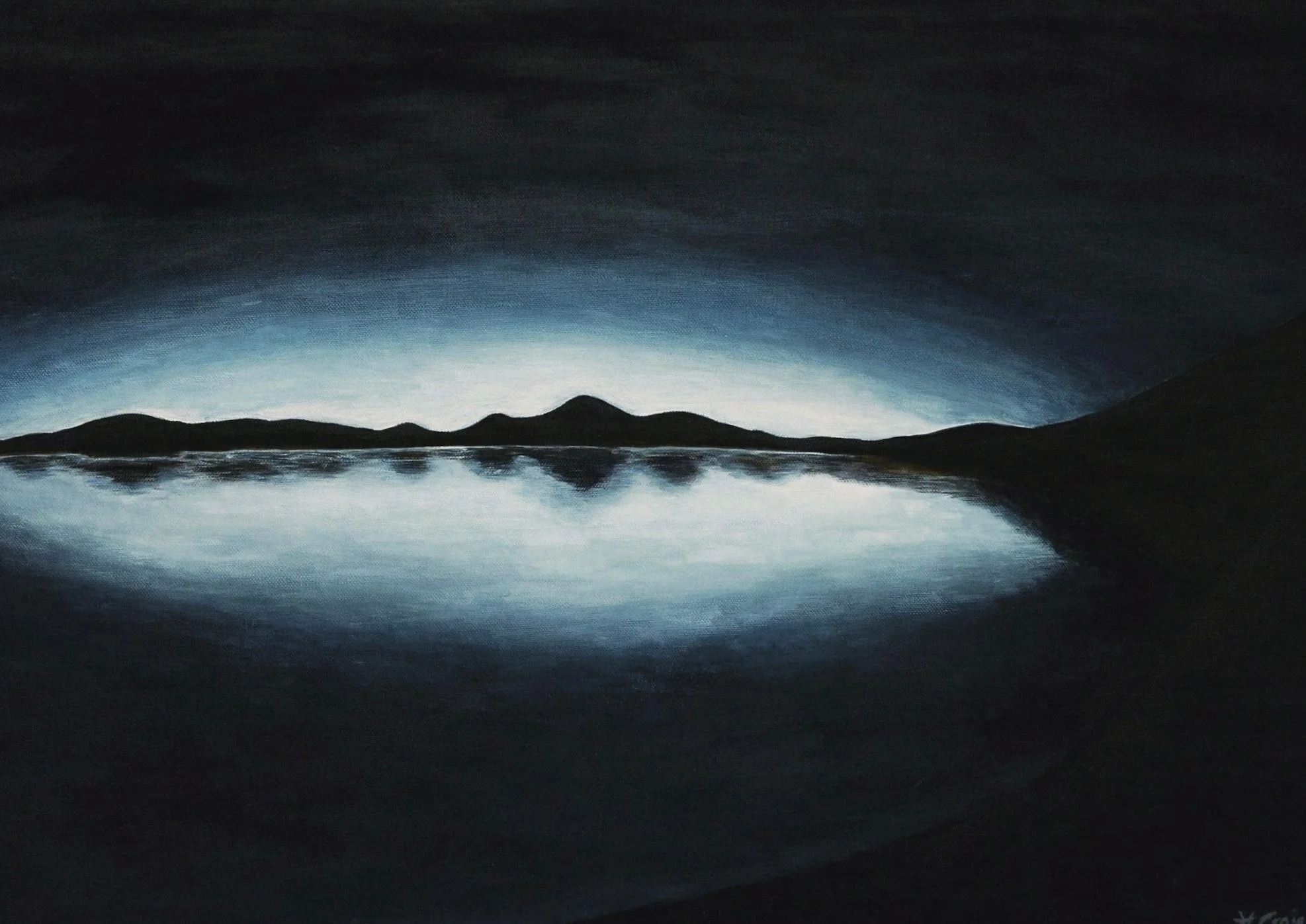 BLACK WATER, Gouache on Canvas, 50x70cm