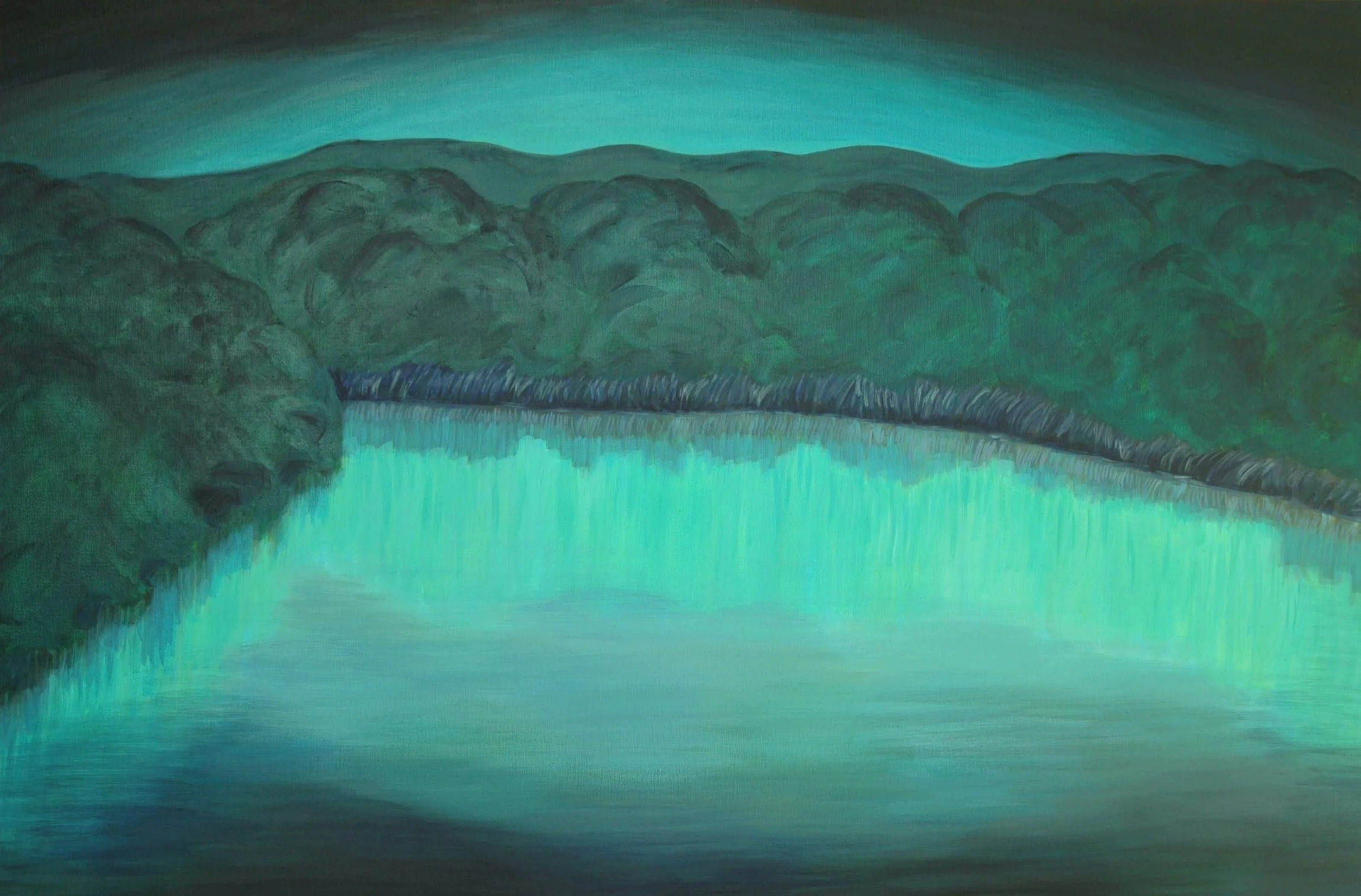 GREEN WATER, Acrylic on Canvas, 61x92cm