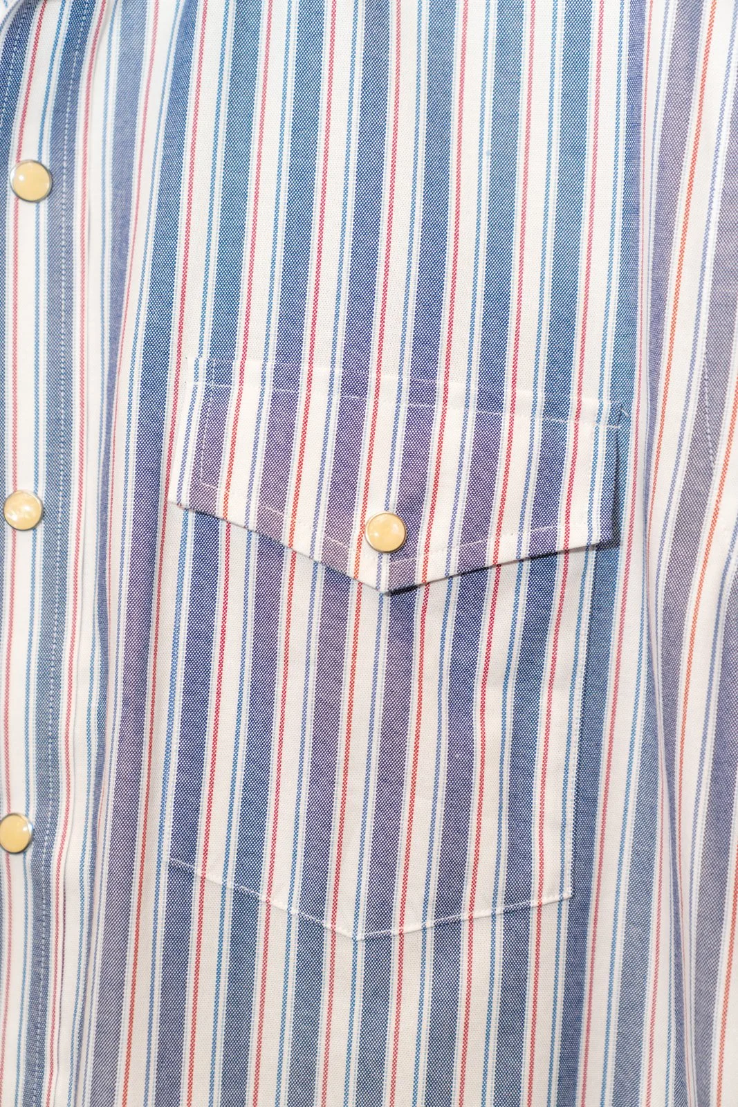 Buck Off SS Pearl Snap Shirt (Red/Navy Oxford Stripe)