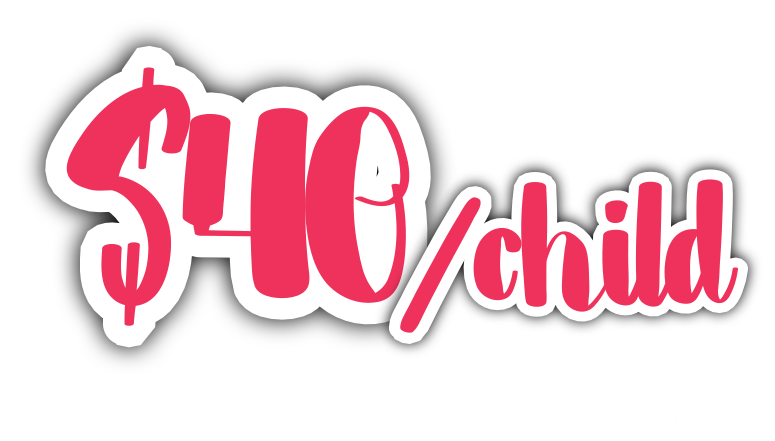 Text graphic advertising $40 per child with a note about the first 10 parents.