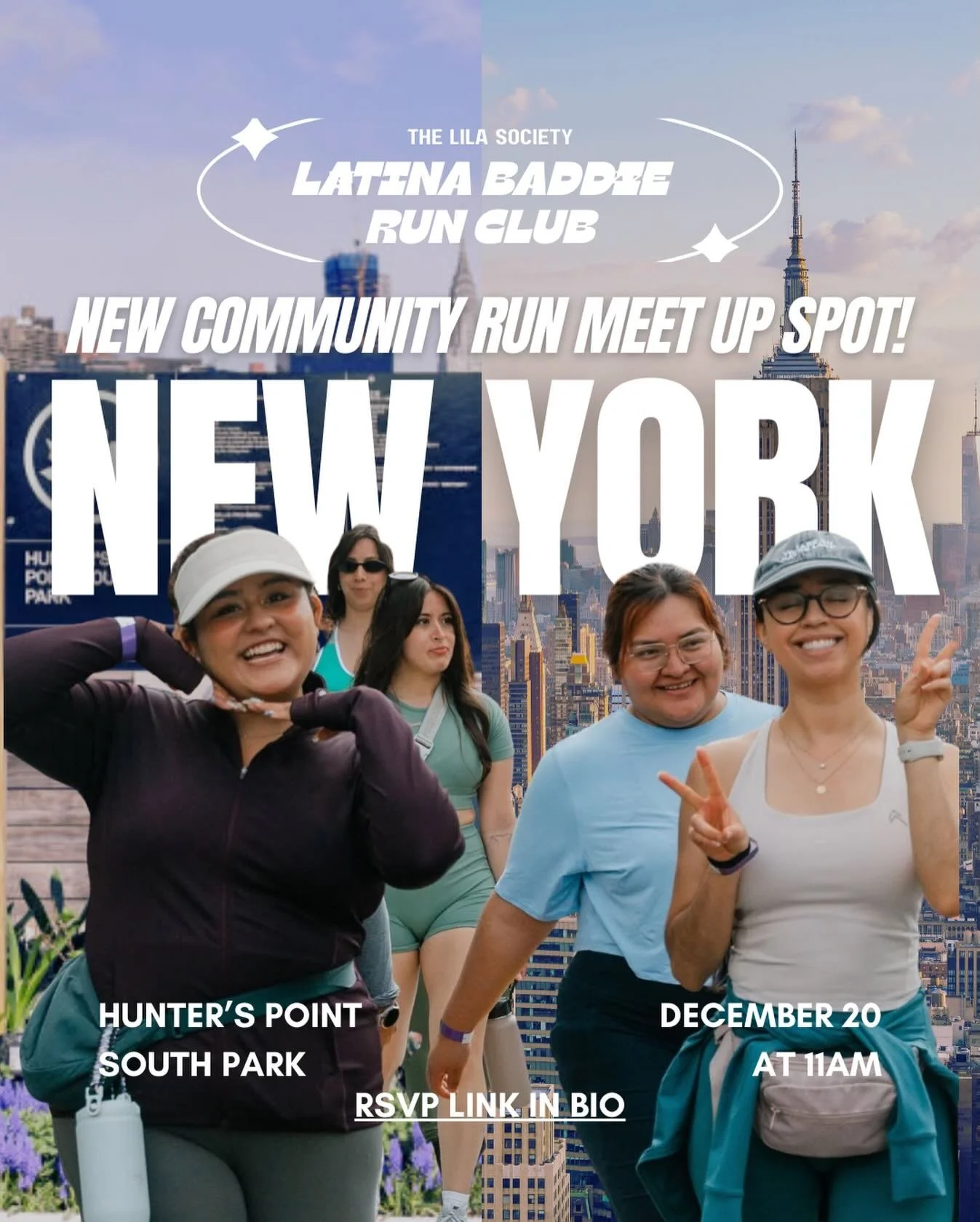 NYC 🗽 We&rsquo;re officially launching our monthly community run next Saturday! 🏃🏽&zwj;♀️✨ 

The plan is let&rsquo;s go on a run/walk + let&rsquo;s grab coffee after!

Your hosts will be @thecurlychiro &amp; @_deliia_l 💜✨

Good vibes, movement, a