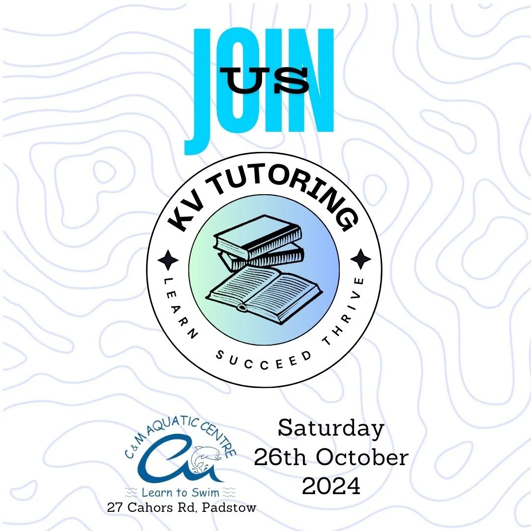 This Saturday, KV Tutoring is setting up at C &amp; M Aquatic Centre, Padstow! 📚🎉

We&rsquo;re taking bookings for Term 4 2024 and Term 1 2025. Plus, anyone who books on the day goes in the draw to win 3 free tutoring sessions! Don&rsquo;t miss the