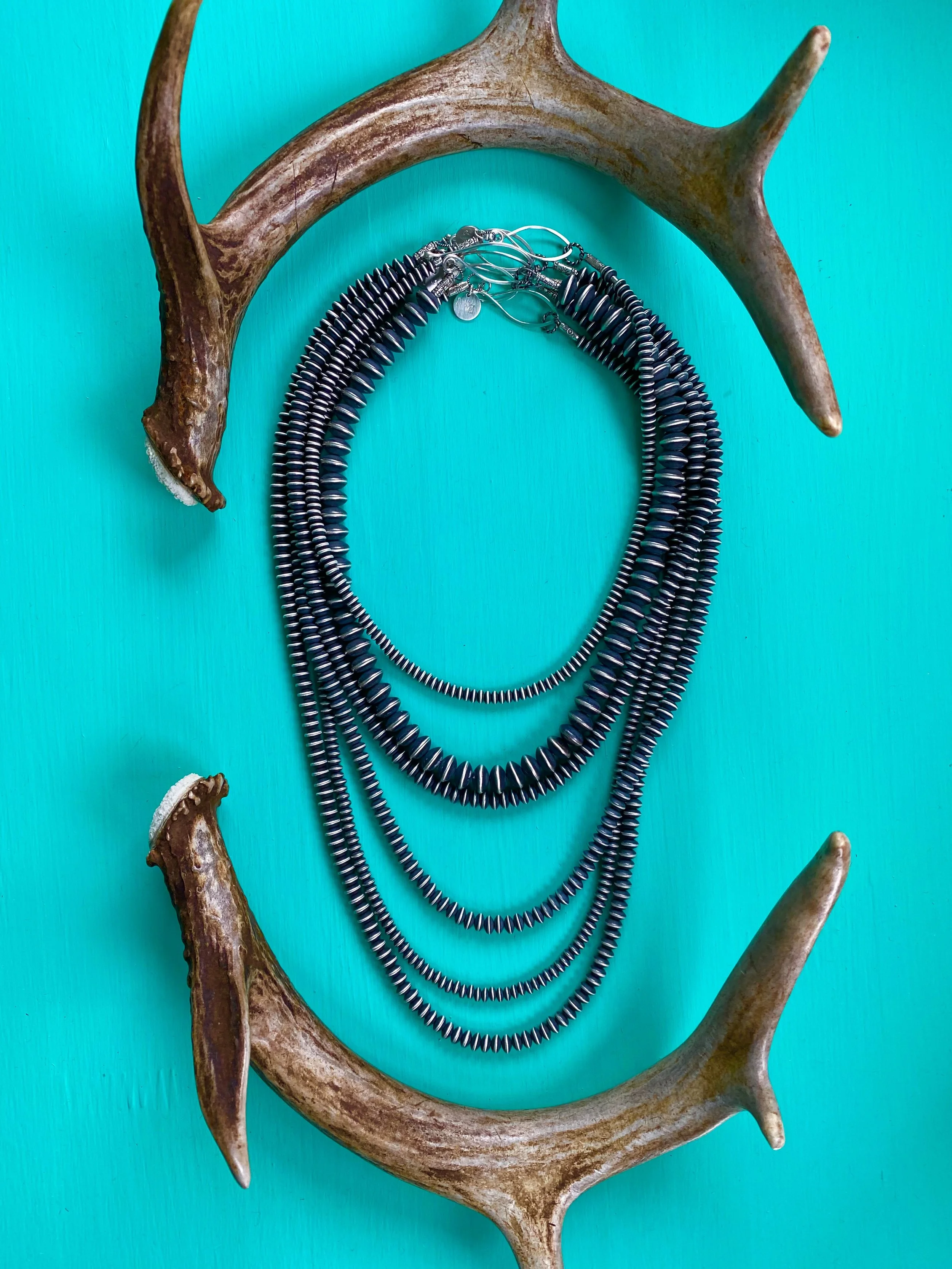 Chief Red Cloud Necklace (Multi-strand Skipping Rock Navajo Pearls)