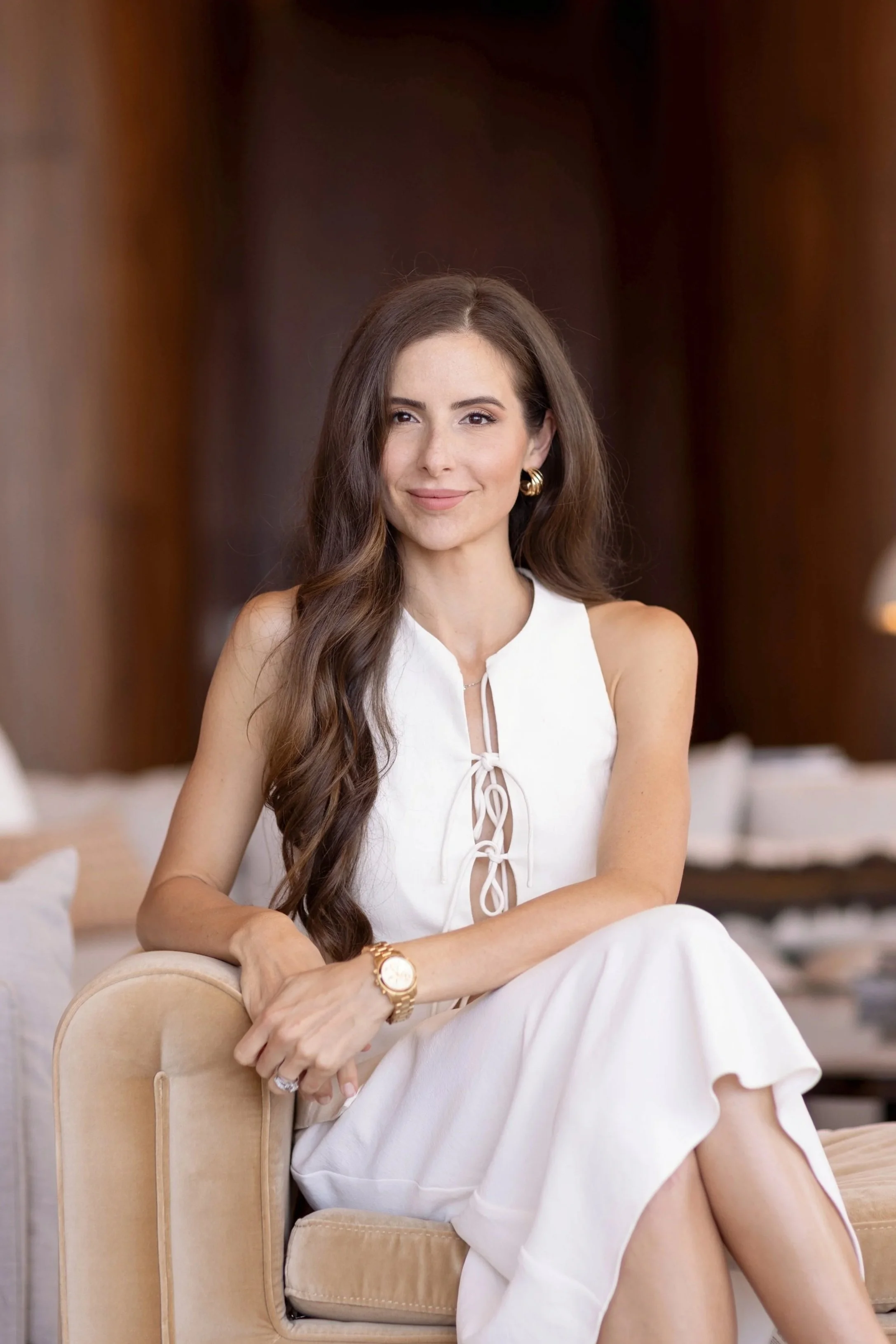 Professional branding headshot of a businesswoman in San Diego, natural light indoor portrait for personal brand and corporate marketing