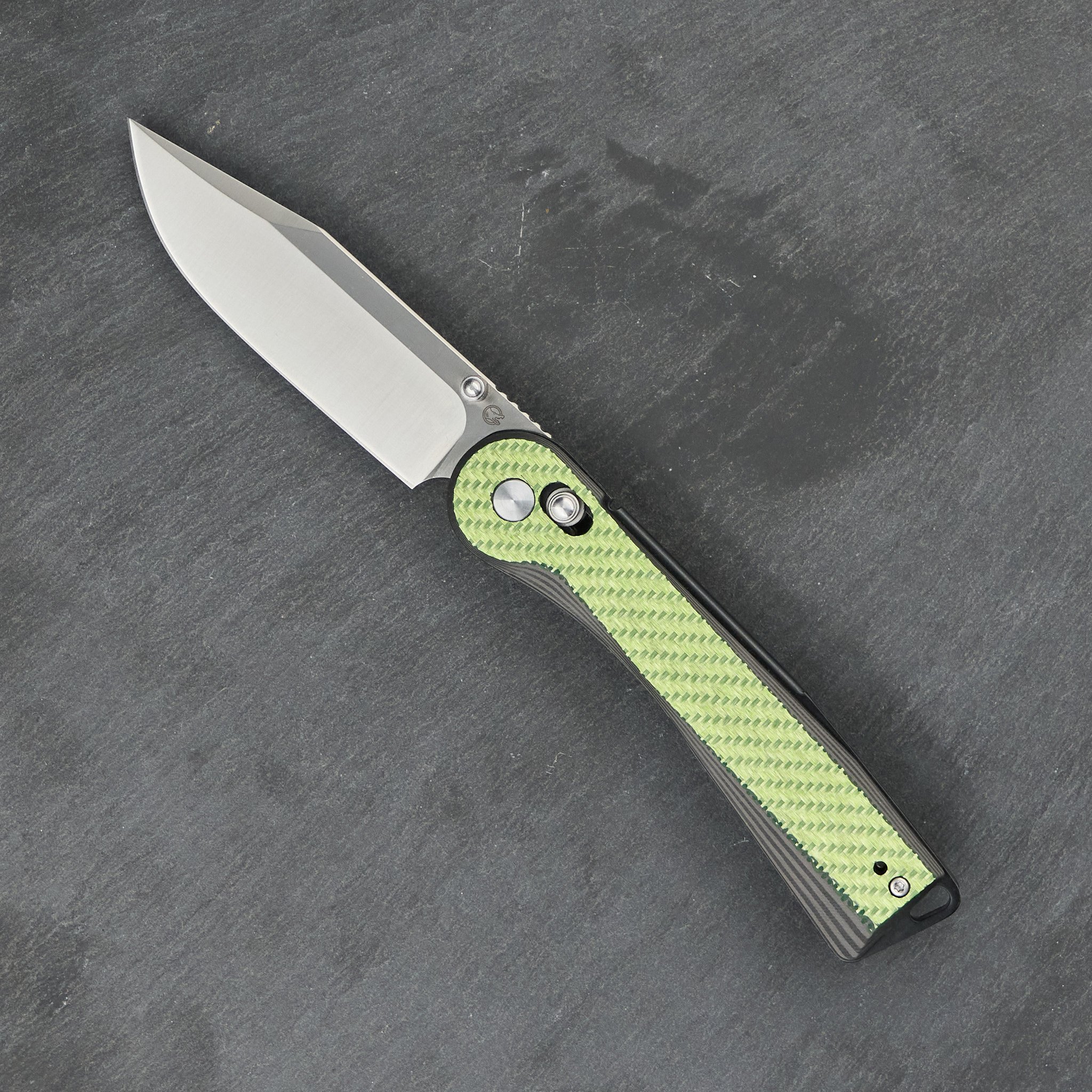 Rapax Trek with a clip point blade, shown open.
