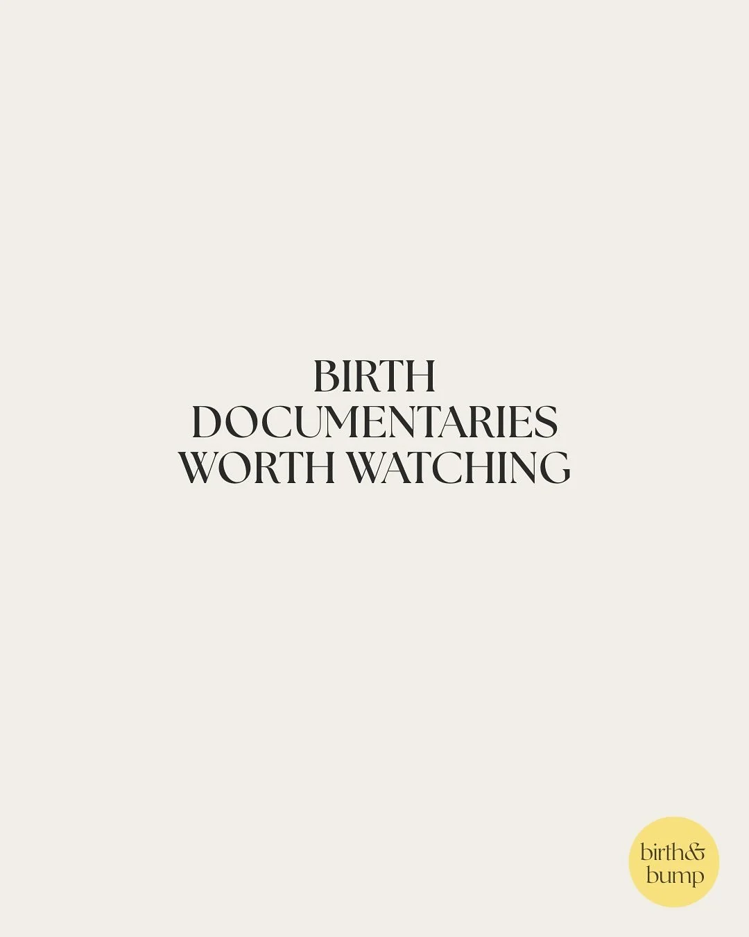 Some powerful birth documentaries to explore!
The first two are my personal favourites and are real and empowering.
The last three are a little older (dare I say slightly outdated 👀), but still give an interesting look into birth from different pers