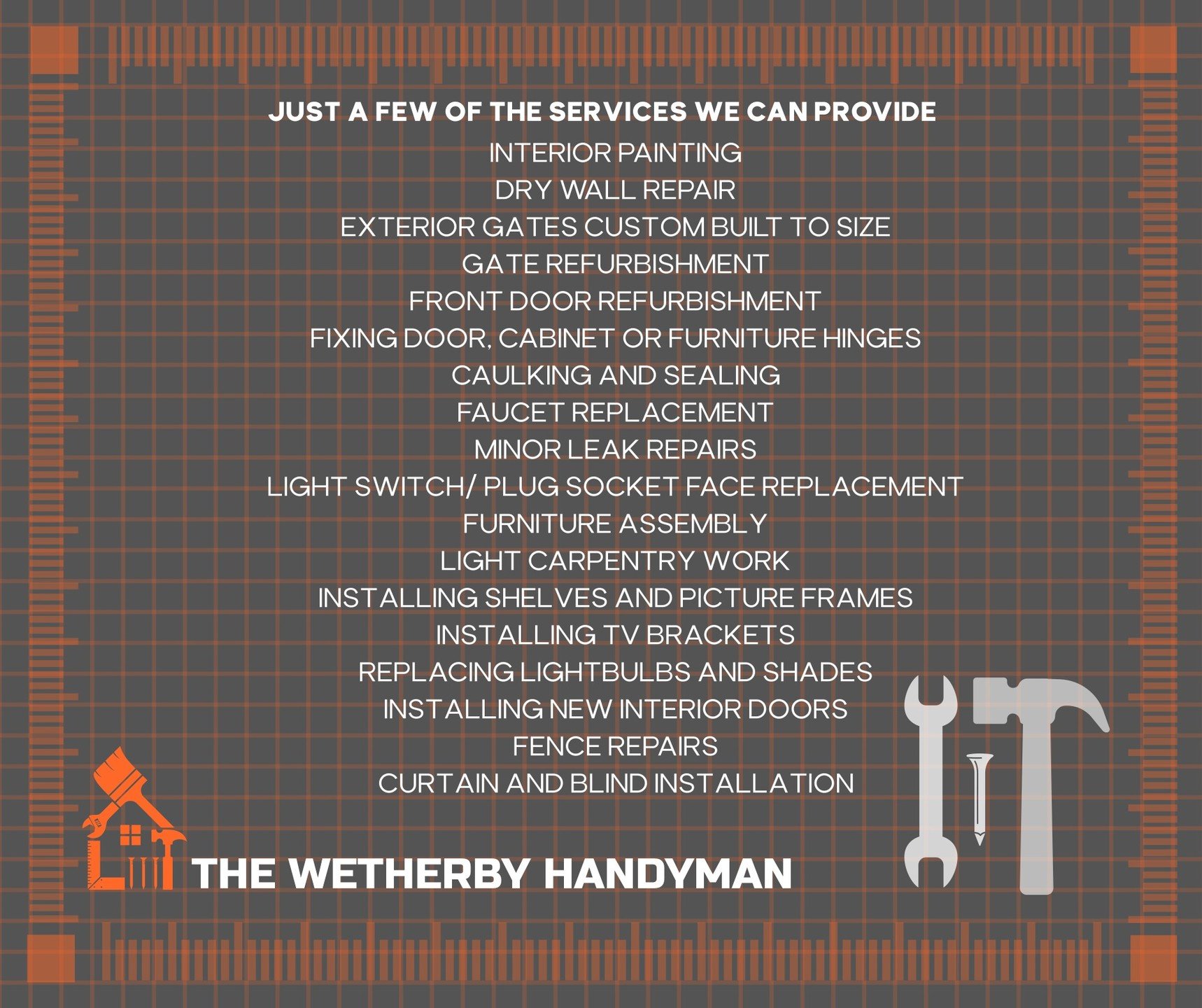 Here are just a few of the services we offer, if you see anything your interested in or have a job thats not on the list, get in contact today!