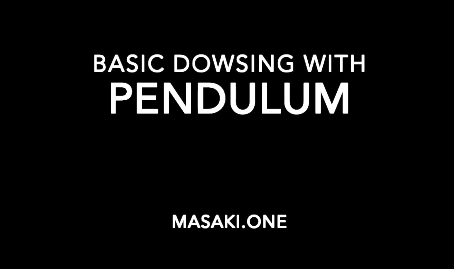 PENDULUM DOWSING 101