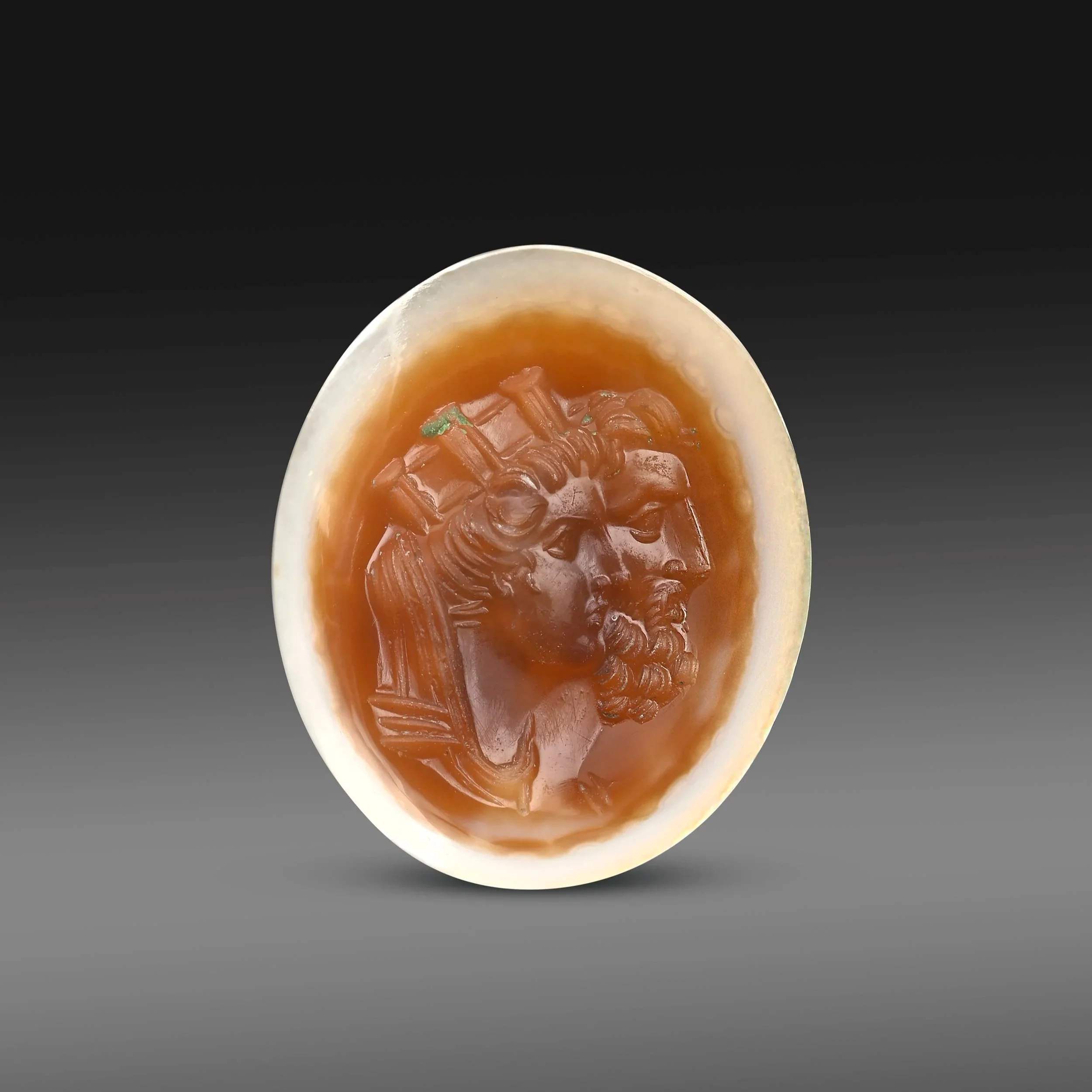 Tyche and bearded man intaglio