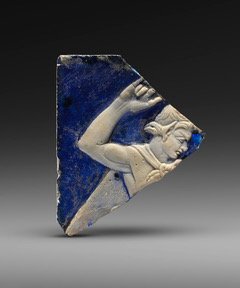 Roman Blue cameo glass fragment
circa early 1st century AD
width: 7.8 cm, Collection of G. Sangiorgi (1886-1960)
