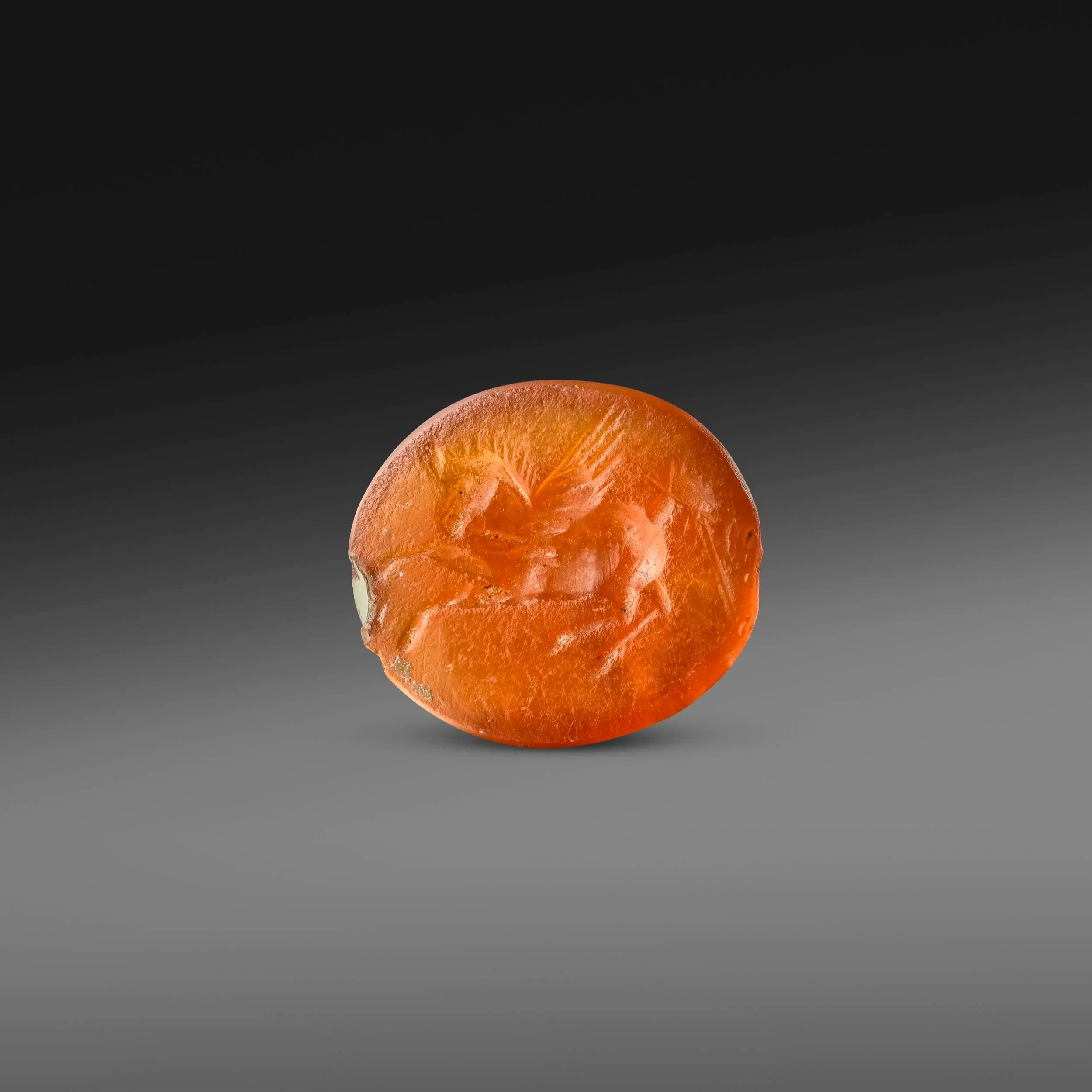 Roman carnelian intaglio depicting flying Pegasus
