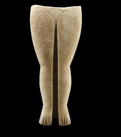 Lower part of a Cycladic marble figure, attributed to the Goulandris Sculptor
Cycladic, Late Spedos, 2500-2400 BC
Height: 16 cm, Michael Waltz collection, Germany, acquired late 1960s or earlier
