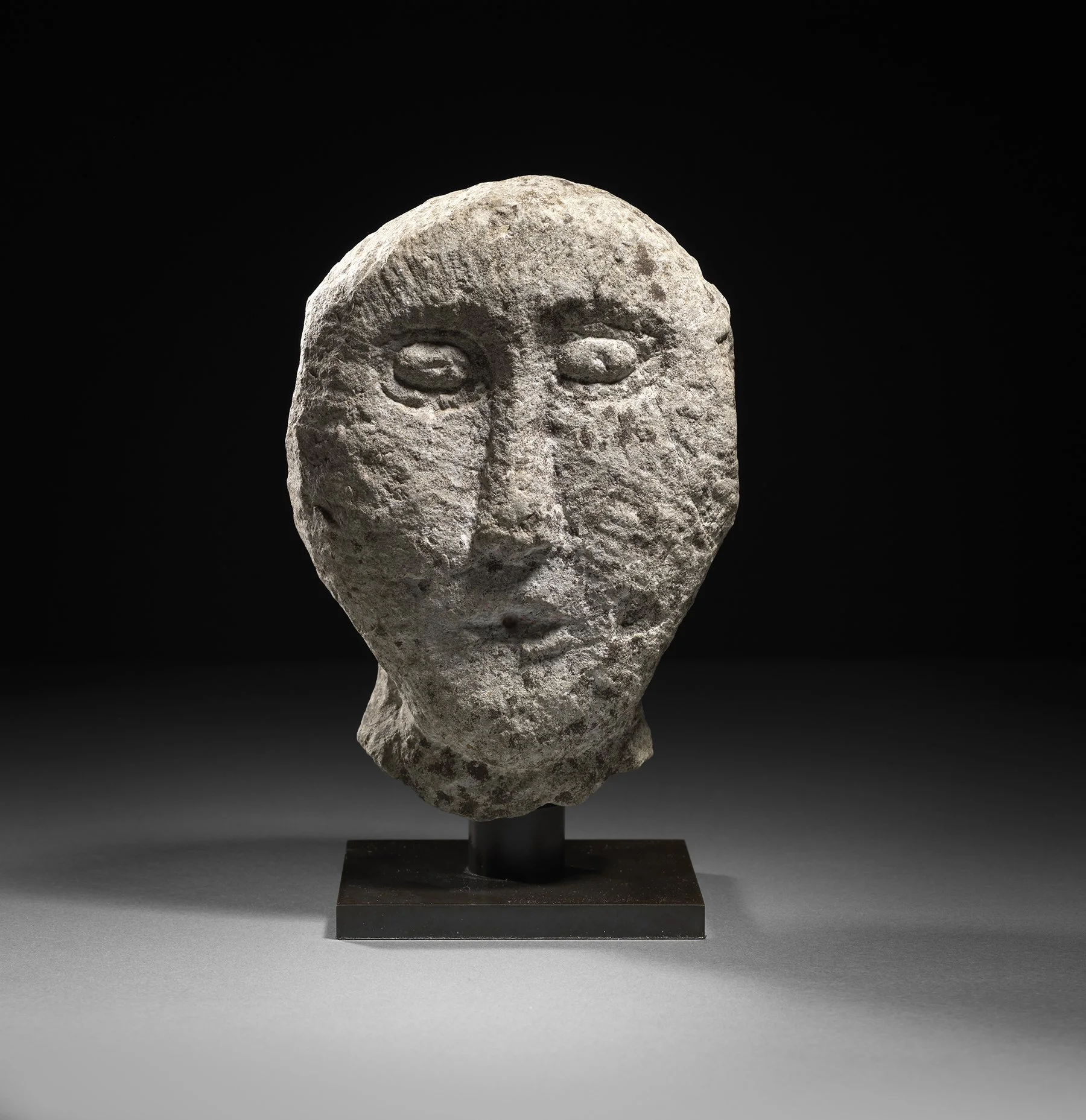 Celtic limestone head from Ireland
circa 2nd century BC - 1st century AD
Height: 18 cm
Found in Lorrha, Co. Tipperary on private land in 1900, and thence by descent 
