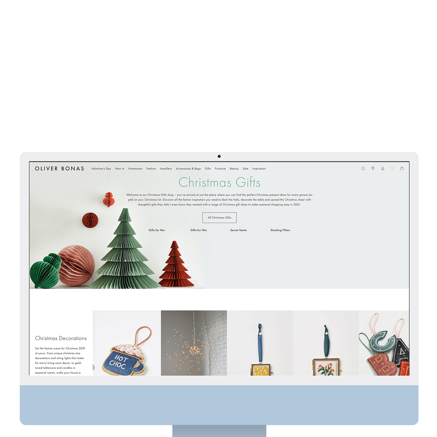 Oliver Bonas Christmas Landing Page 2021