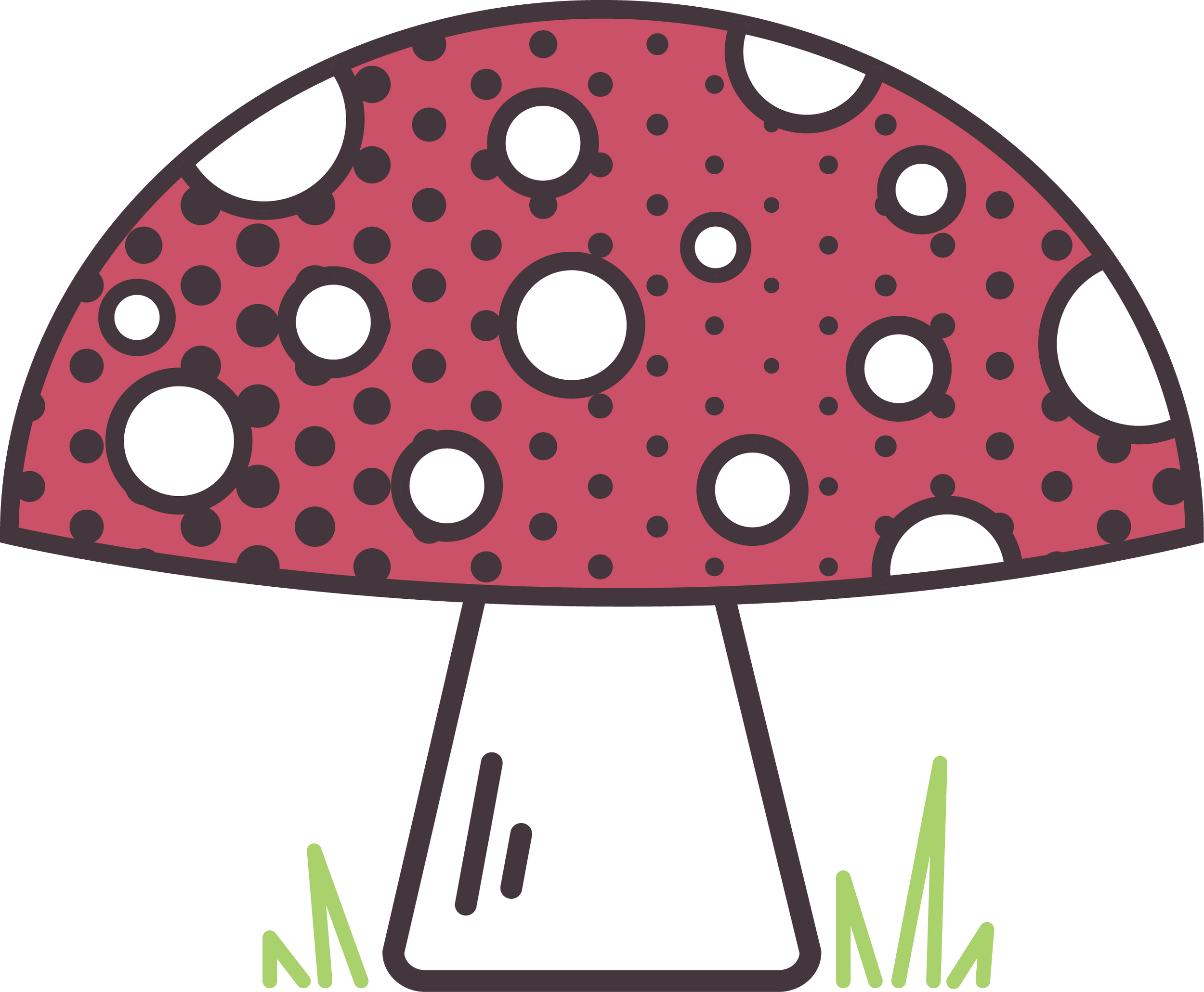 Beneath The Toadstool brandmark – cartoon illustration of a toadstool
