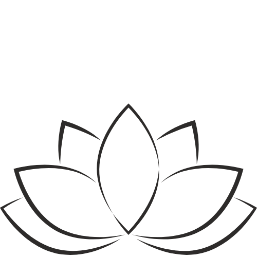 Eenvoudige lijntekening van een lotus flower.