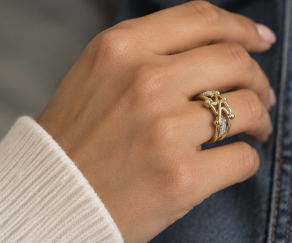 Crystal Link Ring