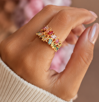 Gemstone Baguette Ring