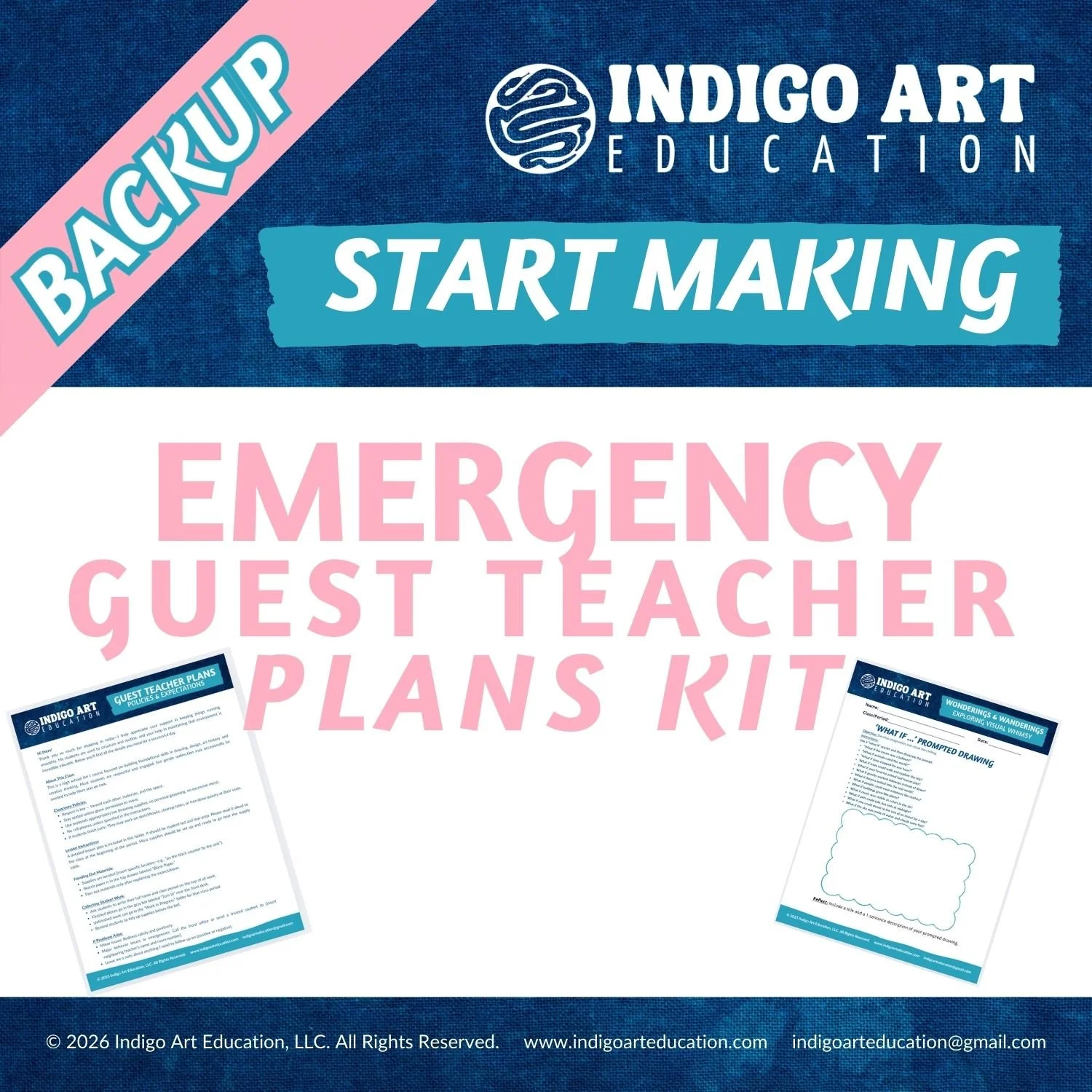 BACKUP: Emergency Guest Teacher Plans Kit
