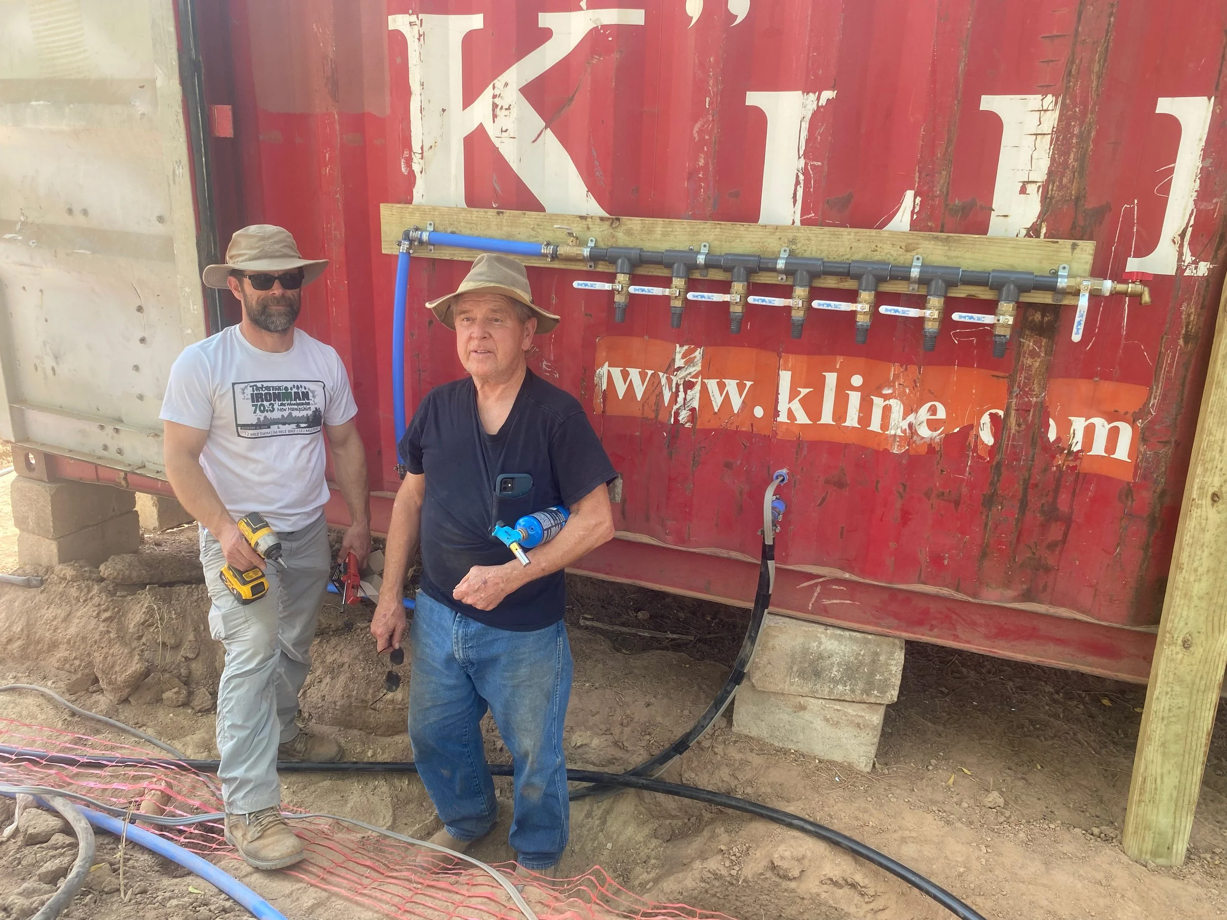 Charlie and Mike installing diverters