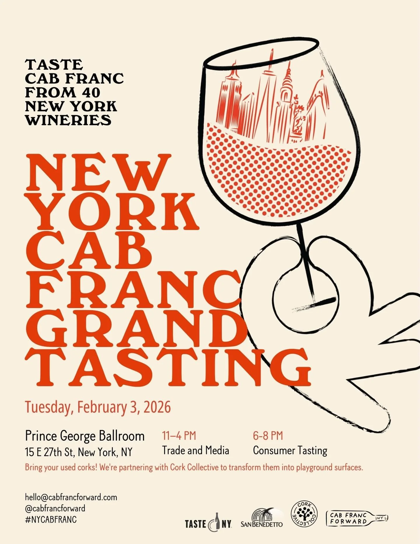 🍷♻️&nbsp;CAB FRANC FORWARD x CORK COLLECTIVE 

Thrilled to partner with @corkcollective at&nbsp;our NY Cab Franc Grand Tasting on 2/3.

Bring your wine corks to the event and give them new life. Cork Collective transforms used corks into safe, susta
