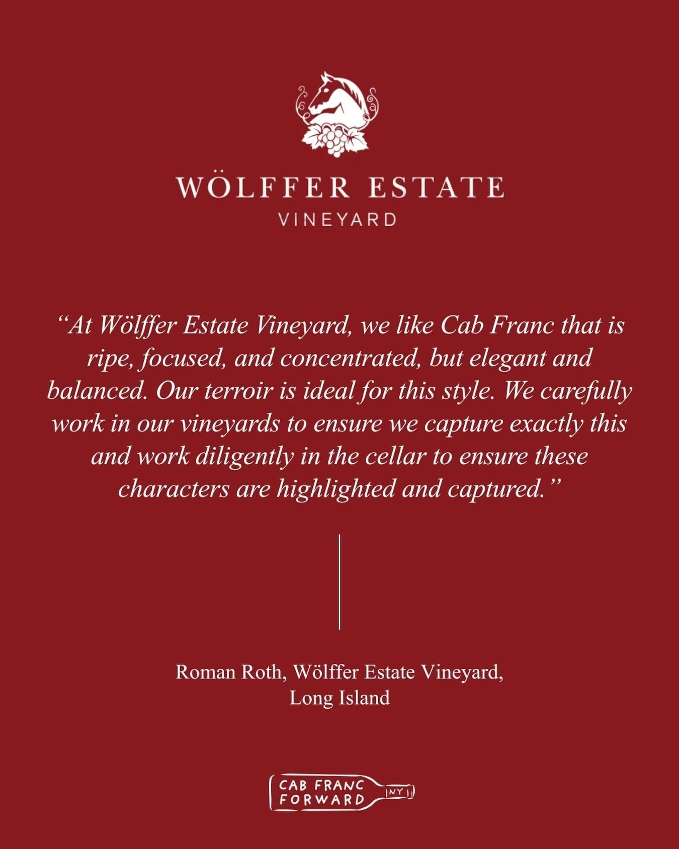 Every great expression of #NYCabFranc starts long before it ever reaches the cellar. Winemaker Roman Roth shares his perspective on the estate&rsquo;s approach to crafting bottles that capture the true essence of Long Island. 🍇🍷

&ldquo;At W&ouml;l