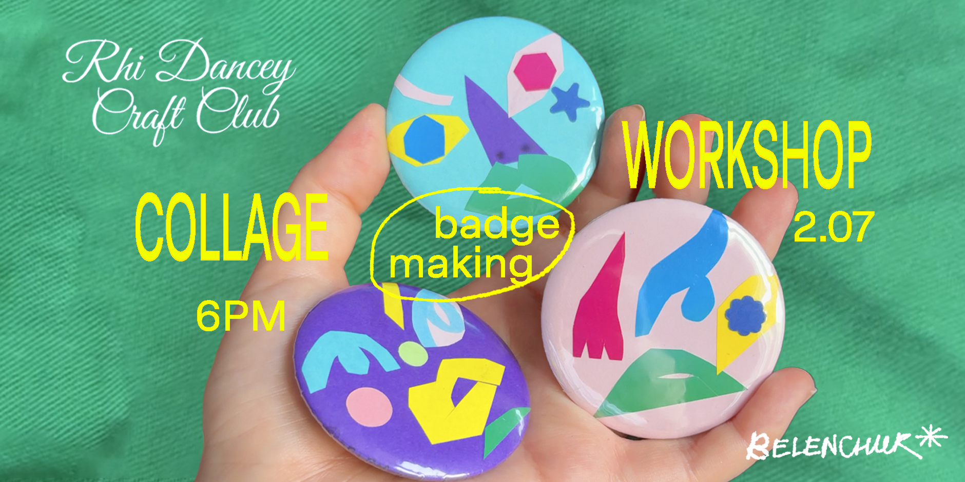 Collage Badge–Making Workshop at Rhi Dancey