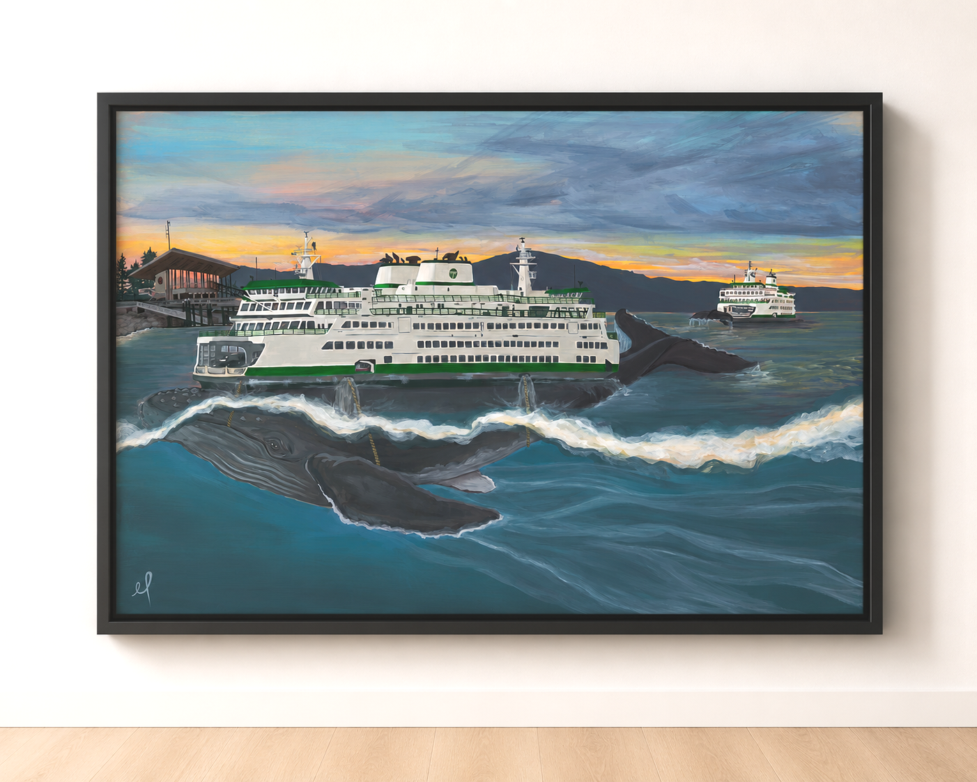 “Undertow Ferries” Framed Gallery Wrap Archival Canvas