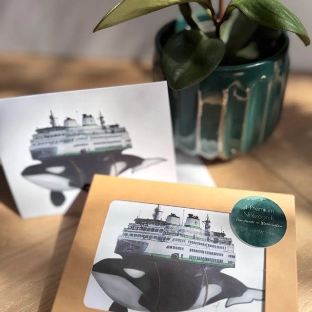 Orca Ferry Blank Notecard Set
