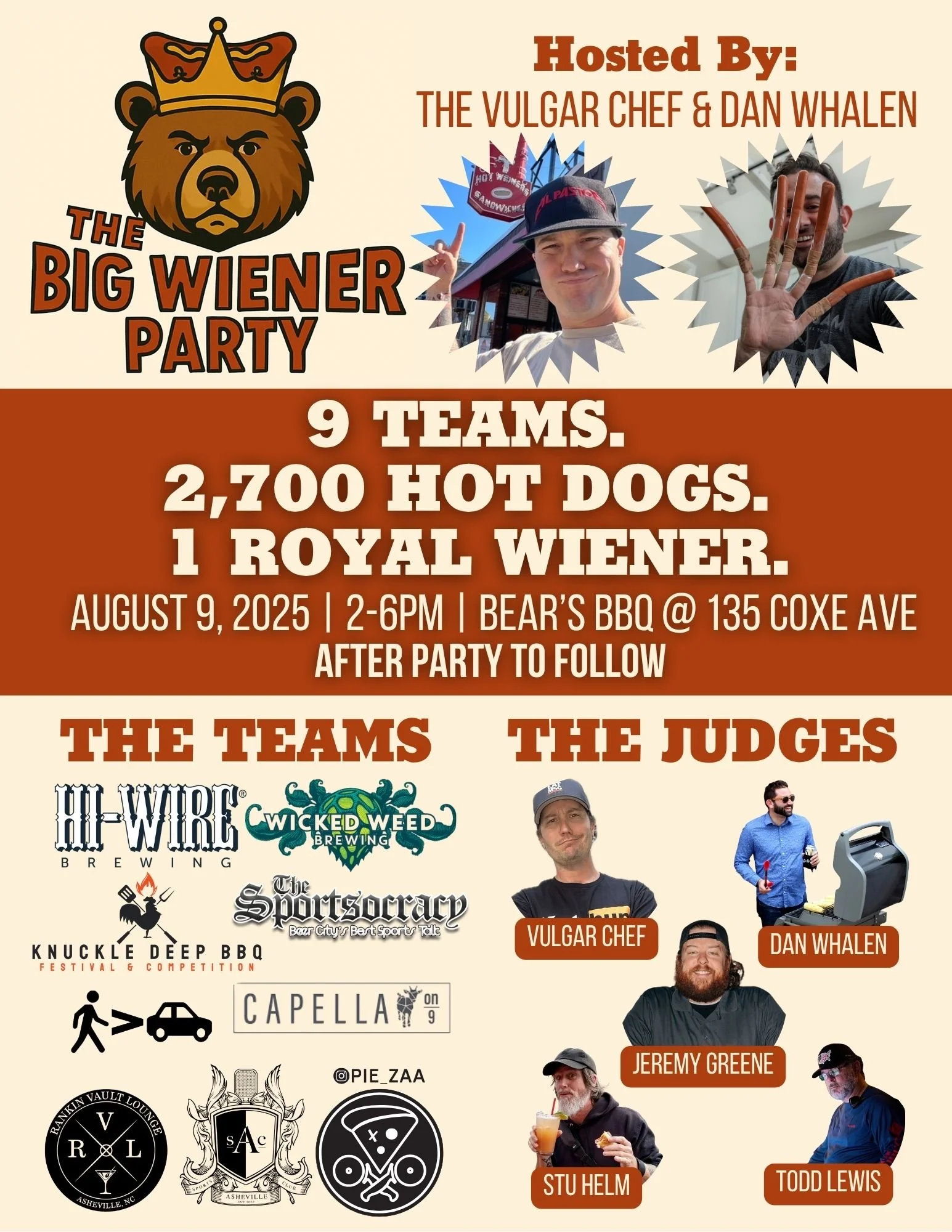 The Big Wiener Party Hits Asheville’s South Slope – 9 Teams, 2,700 Hot Dogs, 1 Royal Wiener