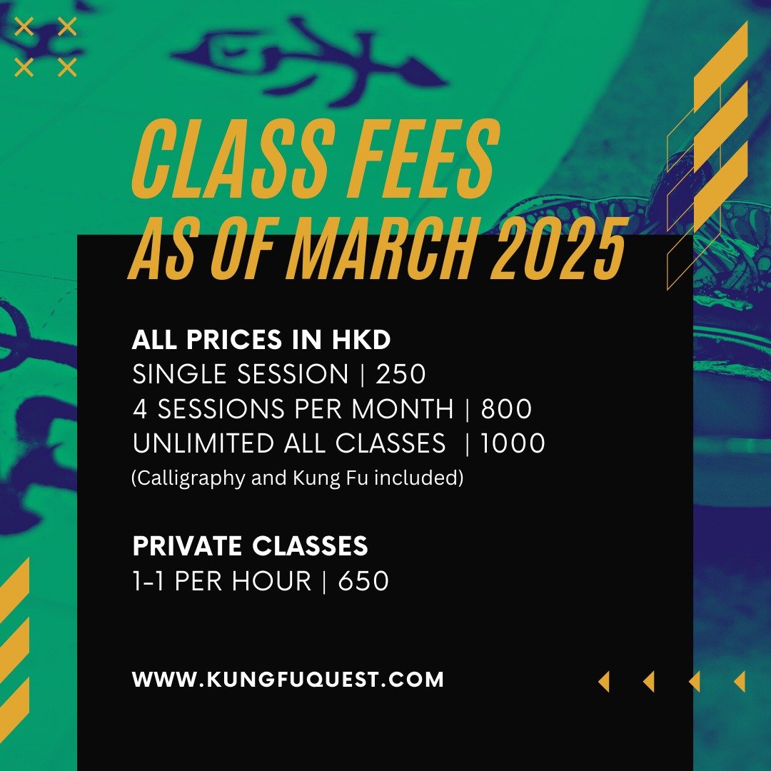 Our most popular package is Unlimited Class - why? Because you can also learn Chinese Ink Calligraphy on Sundays from 5pm from Yeung Sifu.
Similarly, if you want to learn Calligraphy and try a bit of Tai Chi or Qi Gong or Sword Play - it can be mix