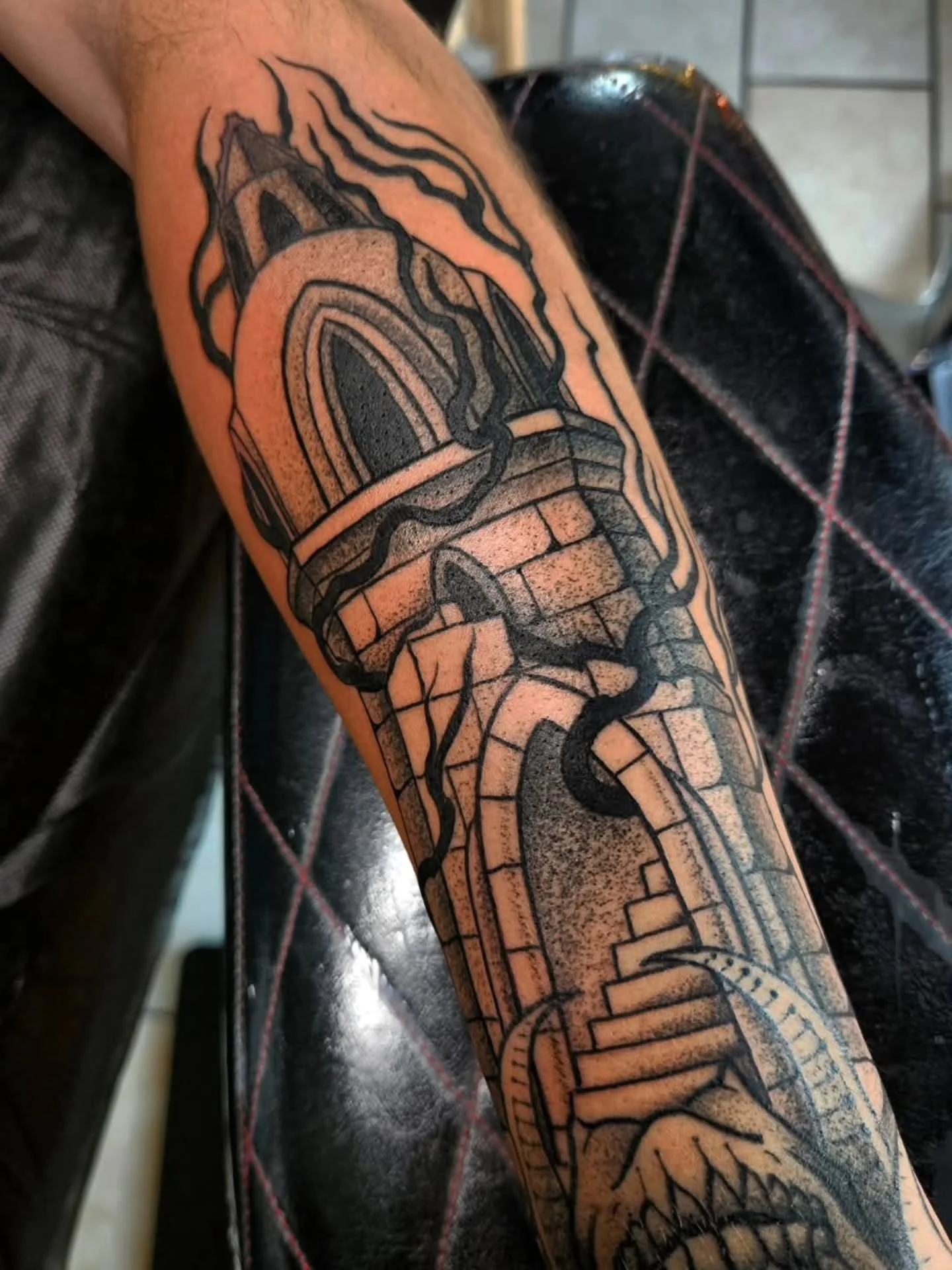 Collapsing tower