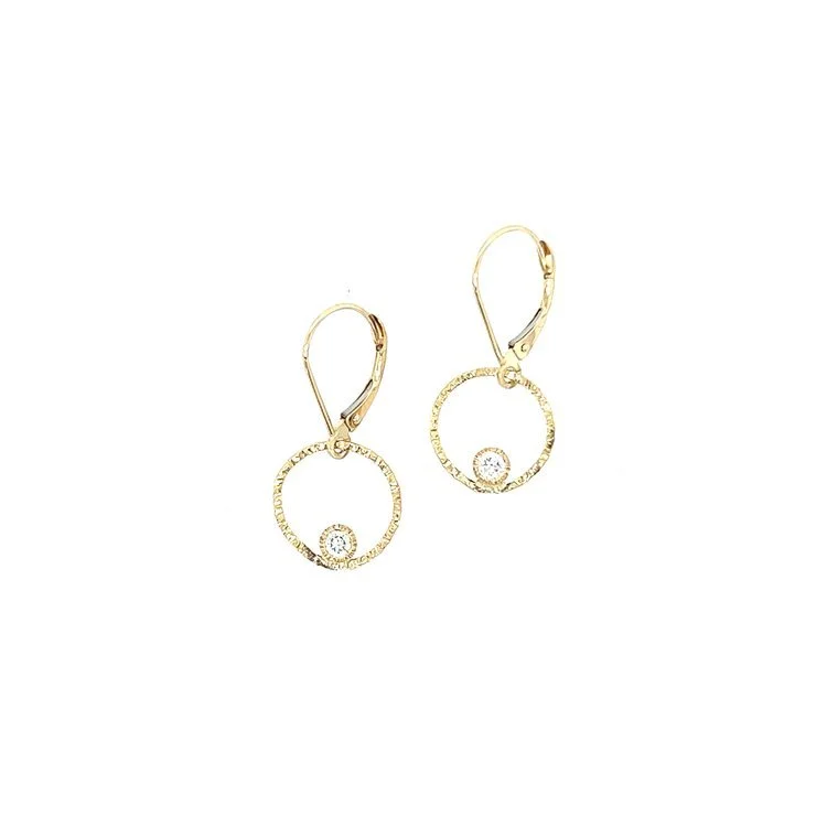 Small 14k Gold Hammered Circle Earrings with Diamond (2).jpg
