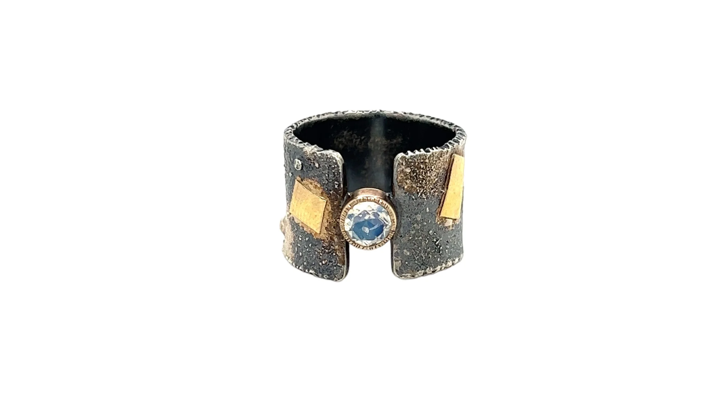 Moonstone Mixed Metal Ring by Erika Laureano Design
