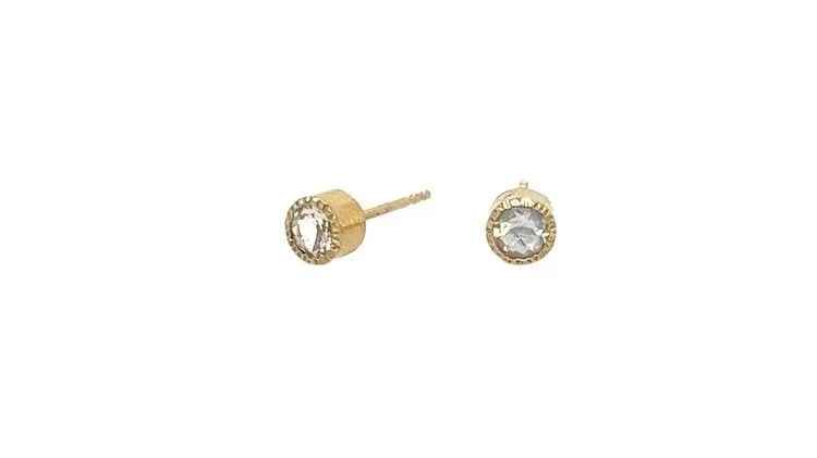 Moonstone Studs by Erika Laureano Design